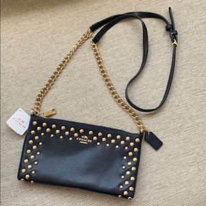 NWT Coach Studded Crossbody Quinn Midnight Blue